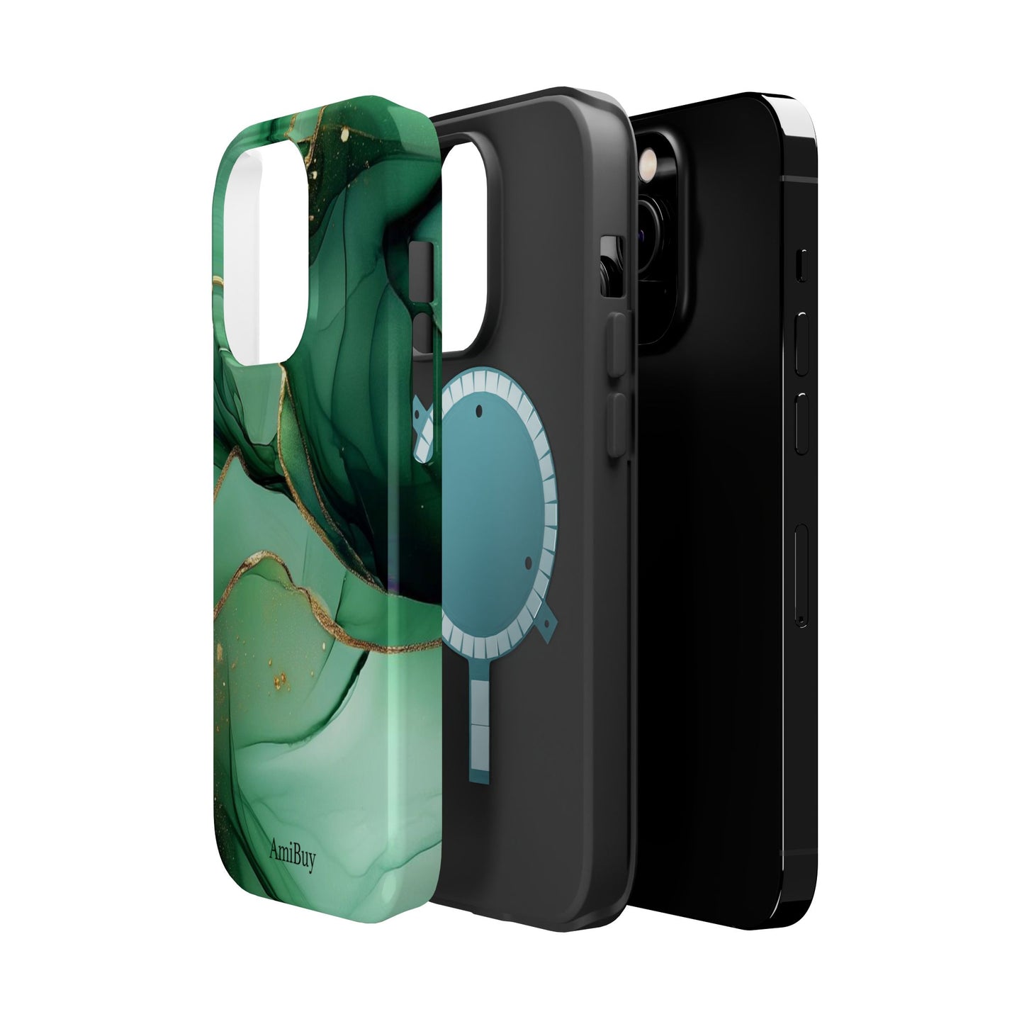 Green Marble Magnetic Impact-Resistant Phone Case