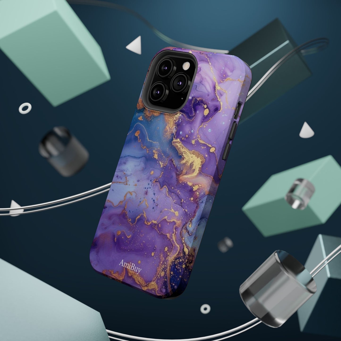 Purple Marble Magnetic Impact-Resistant Phone Case