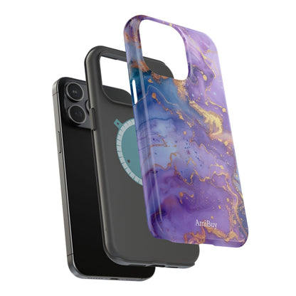 Purple Marble Magnetic Impact-Resistant Phone Case