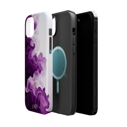 Purple Marble Smoke Phone Case — Magnetic Impact-Resistant