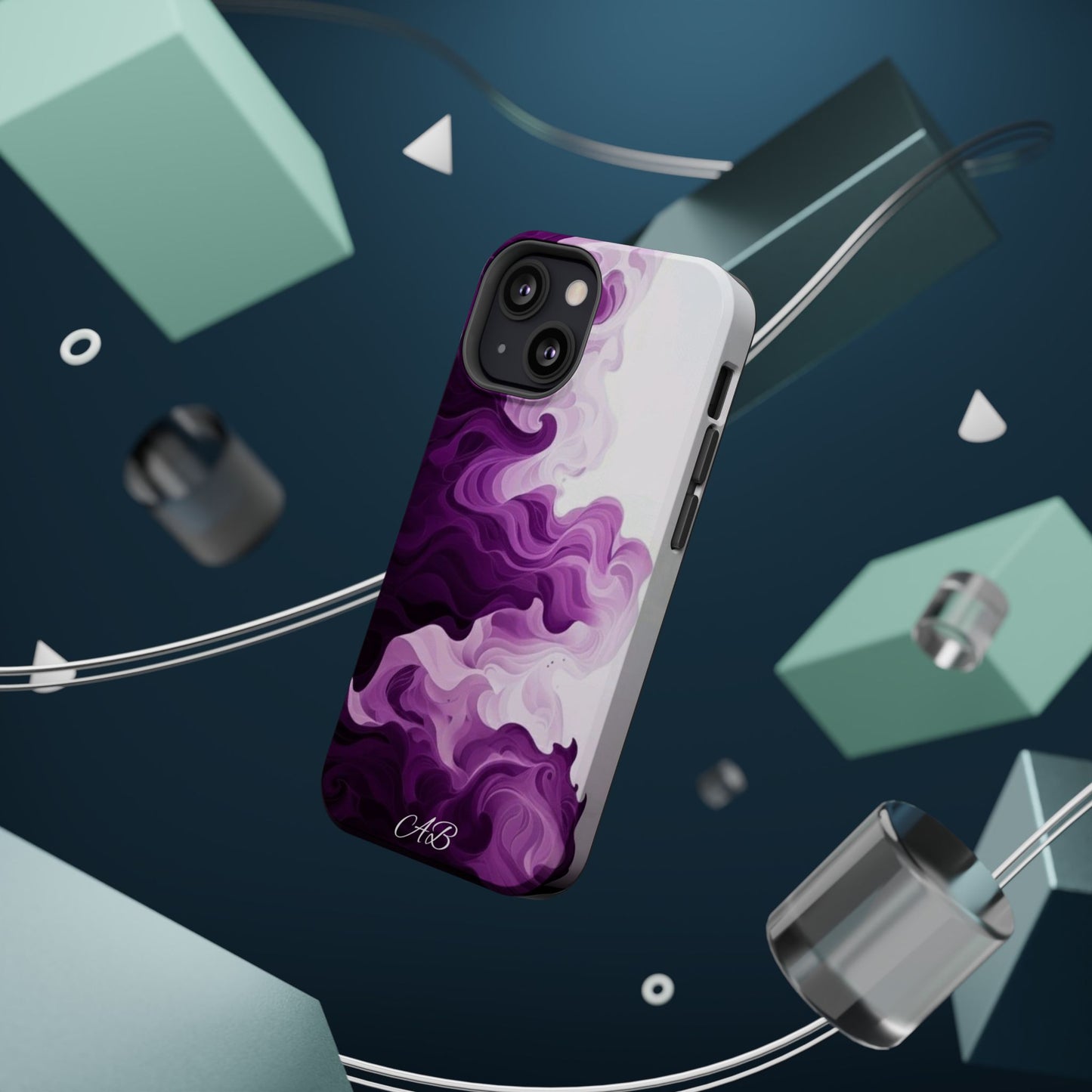 Purple Marble Smoke Phone Case — Magnetic Impact-Resistant