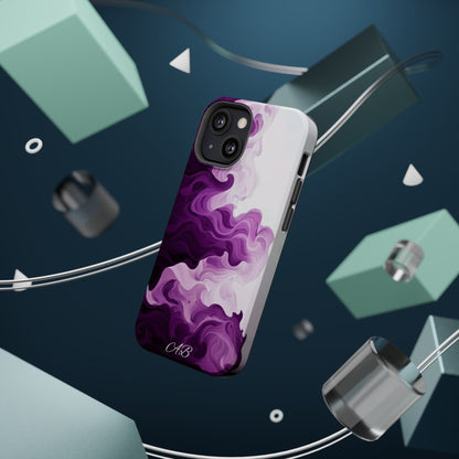 Purple Marble Smoke Phone Case — Magnetic Impact-Resistant