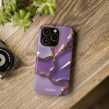 Purple Gold Marble Magnetic Impact-Resistant Phone Case