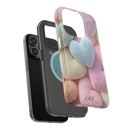 Pastel Heart Pattern Magnetic Impact-Resistant Phone Case