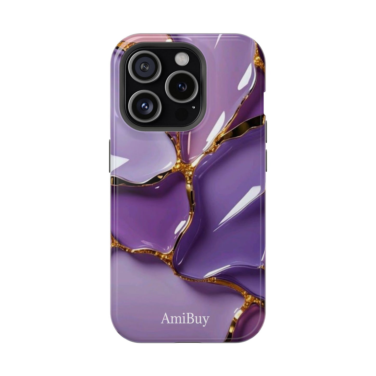 Purple Gold Marble Magnetic Impact-Resistant Phone Case