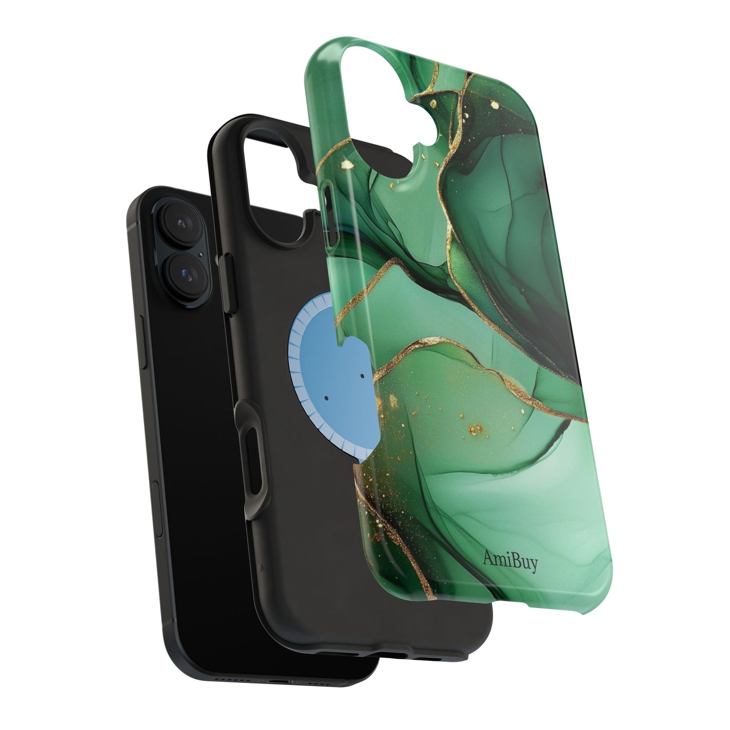 Green Marble Magnetic Impact-Resistant Phone Case
