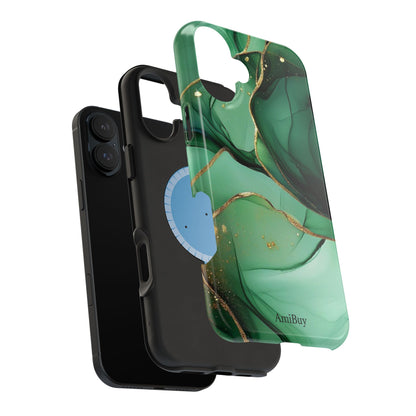 Green Marble Magnetic Impact-Resistant Phone Case