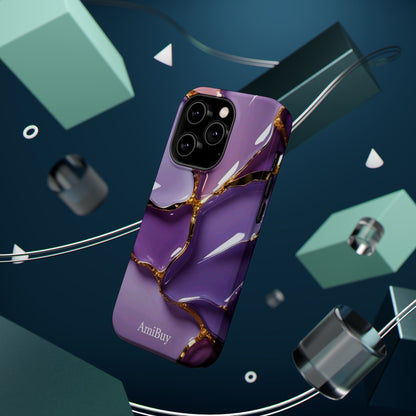 Purple Gold Marble Magnetic Impact-Resistant Phone Case
