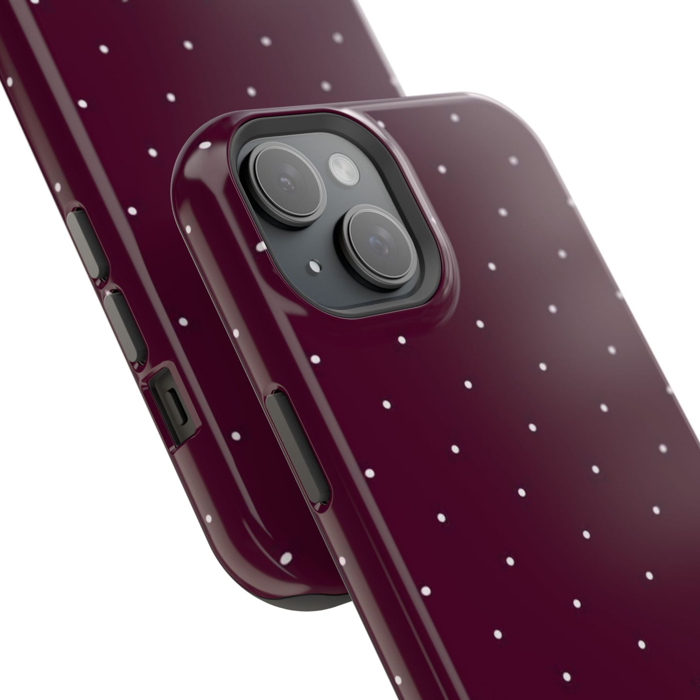 Magnetic Impact-Resistant Phone Case — Burgundy Microdot Protective Cover