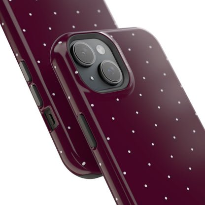 Magnetic Impact-Resistant Phone Case — Burgundy Microdot Protective Cover