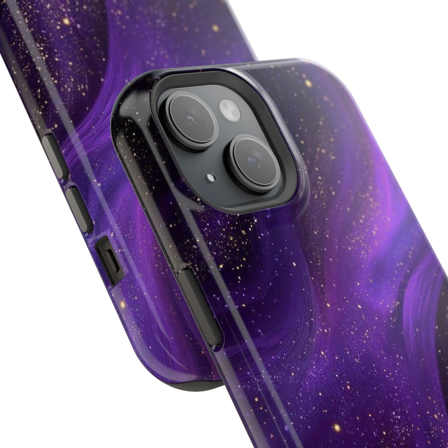 Purple Galaxy Magnetic Impact Phone Case — Shockproof Cosmic Swirl Design
