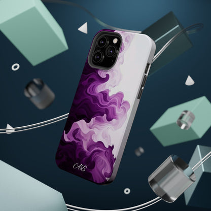 Purple Marble Smoke Phone Case — Magnetic Impact-Resistant