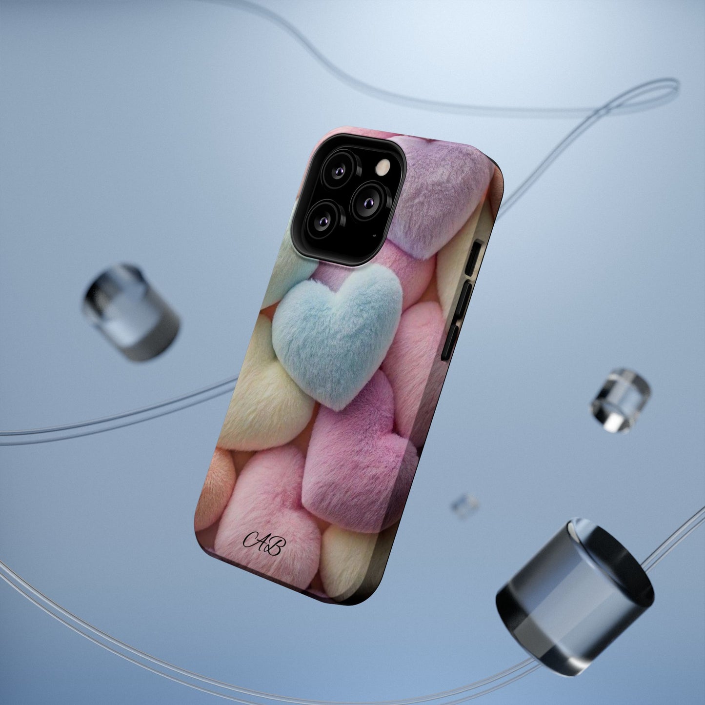 Pastel Heart Pattern Magnetic Impact-Resistant Phone Case