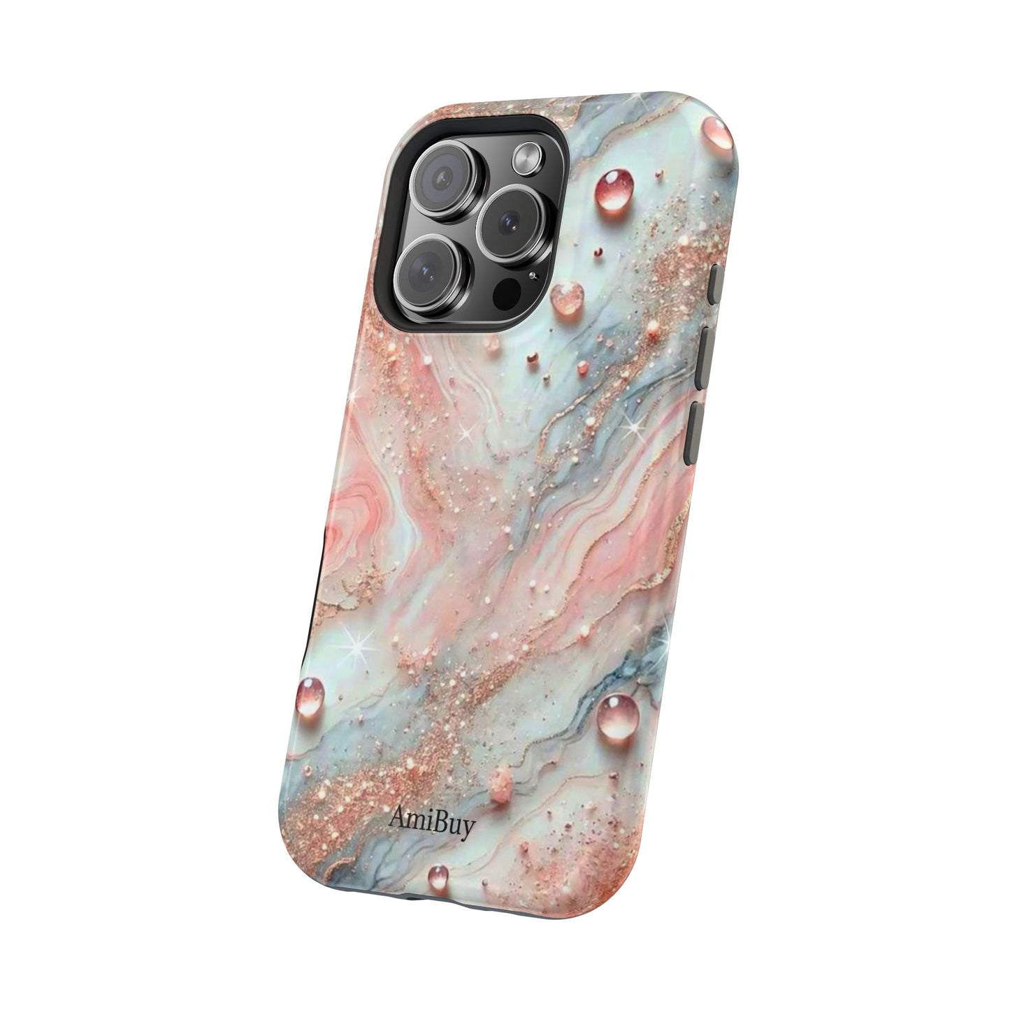 Marble Rose Phone Case — Magnetic Impact-Resistant iPhone Cover