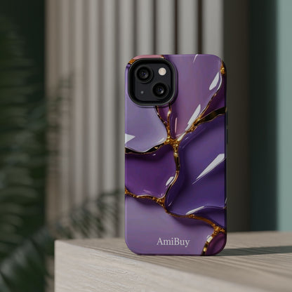 Purple Gold Marble Magnetic Impact-Resistant Phone Case