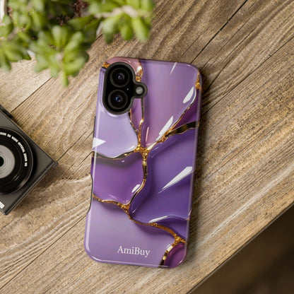 Purple Gold Marble Magnetic Impact-Resistant Phone Case