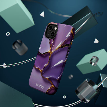 Purple Gold Marble Magnetic Impact-Resistant Phone Case