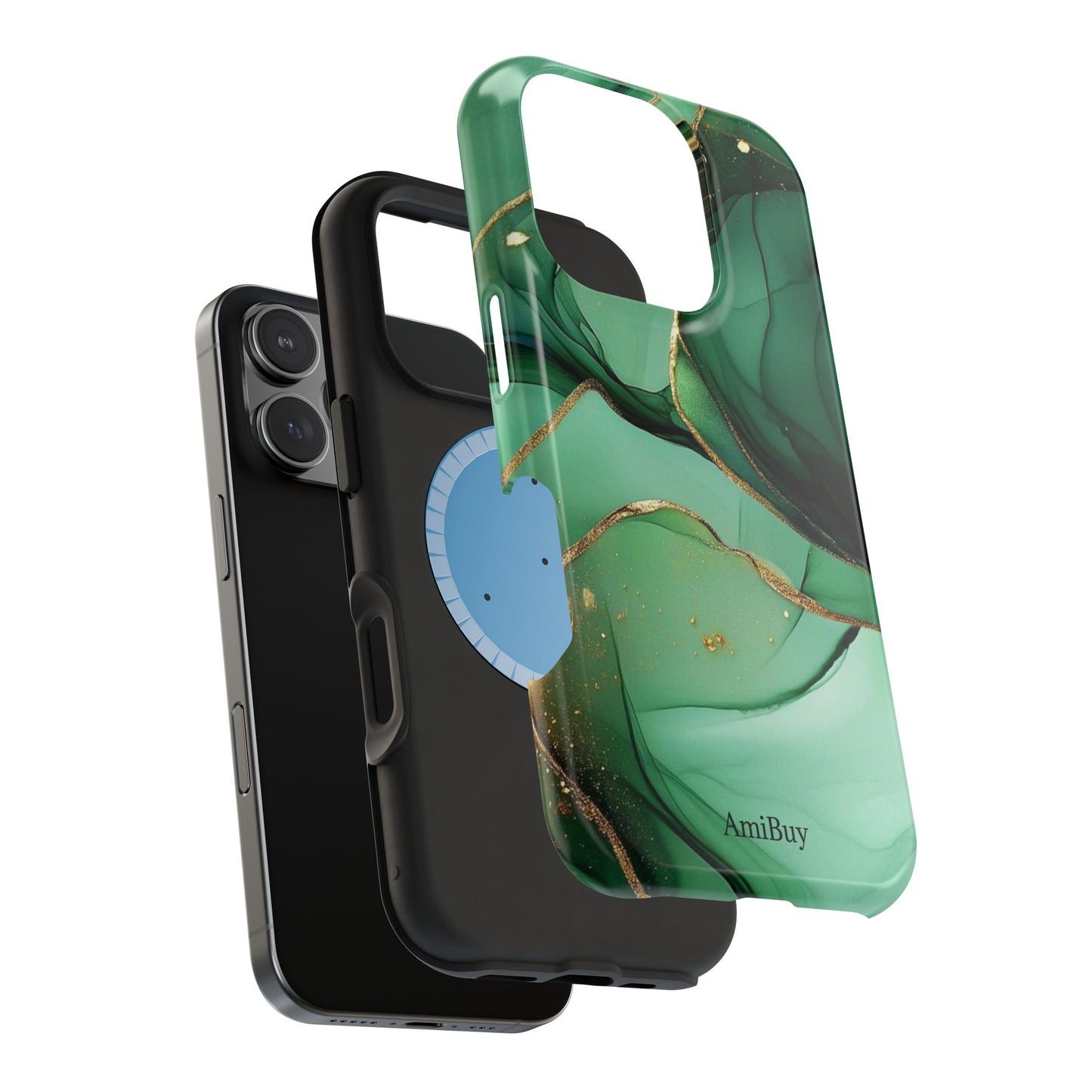 Green Marble Magnetic Impact-Resistant Phone Case