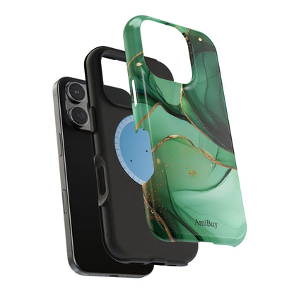 Green Marble Magnetic Impact-Resistant Phone Case