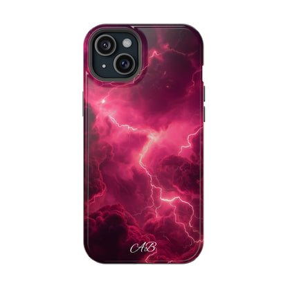 Magenta Lightning Phone Case — Magnetic Impact-Resistant iPhone Cover