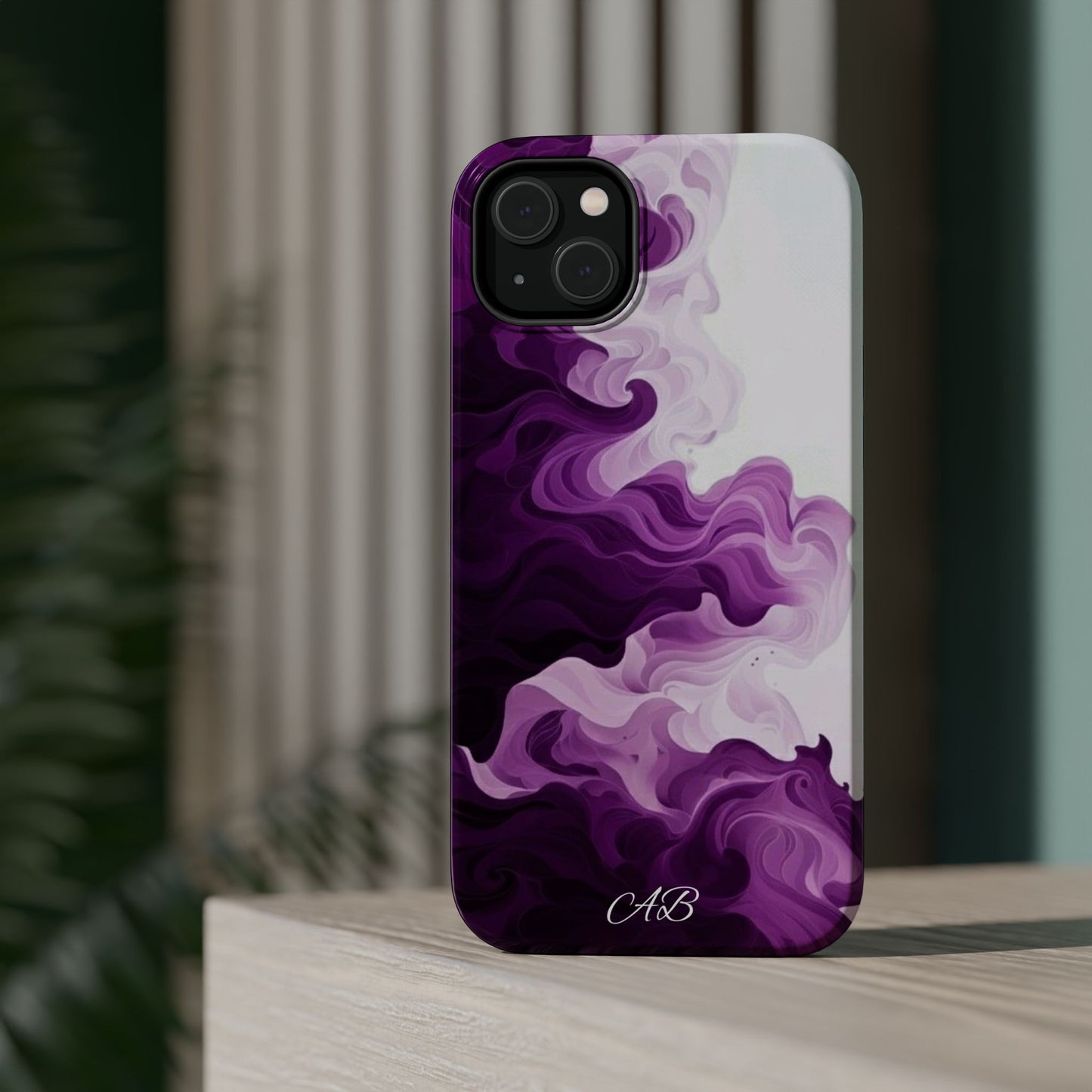 Purple Marble Smoke Phone Case — Magnetic Impact-Resistant