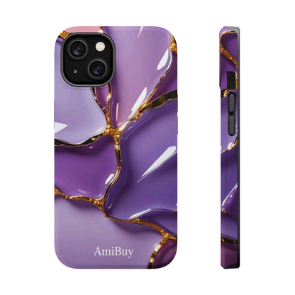 Purple Gold Marble Magnetic Impact-Resistant Phone Case
