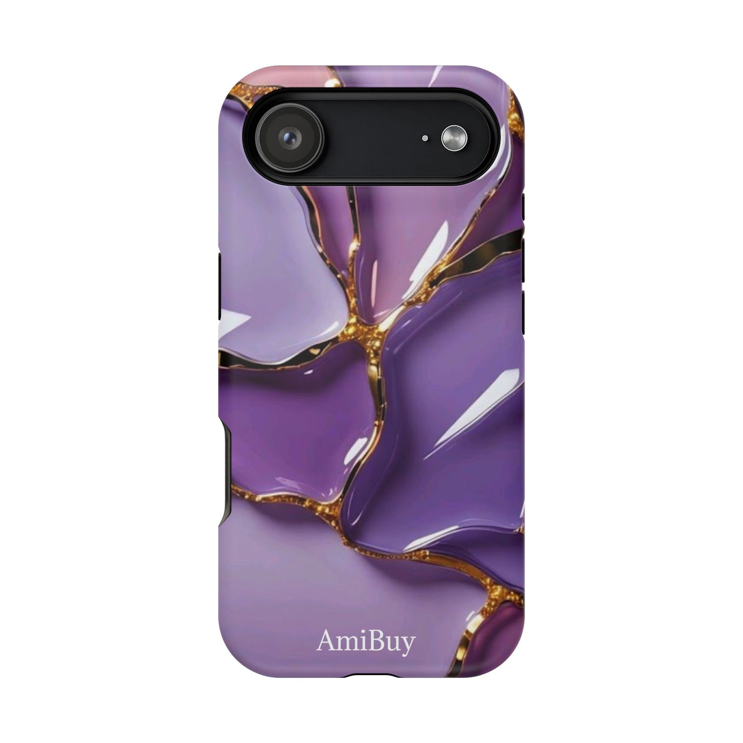 Purple Gold Marble Magnetic Impact-Resistant Phone Case