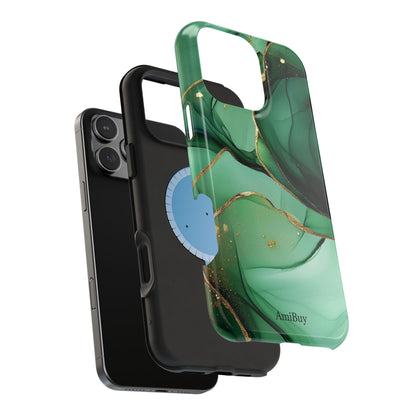 Green Marble Magnetic Impact-Resistant Phone Case