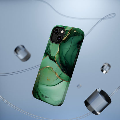 Green Marble Magnetic Impact-Resistant Phone Case