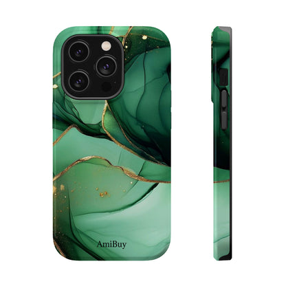 Green Marble Magnetic Impact-Resistant Phone Case
