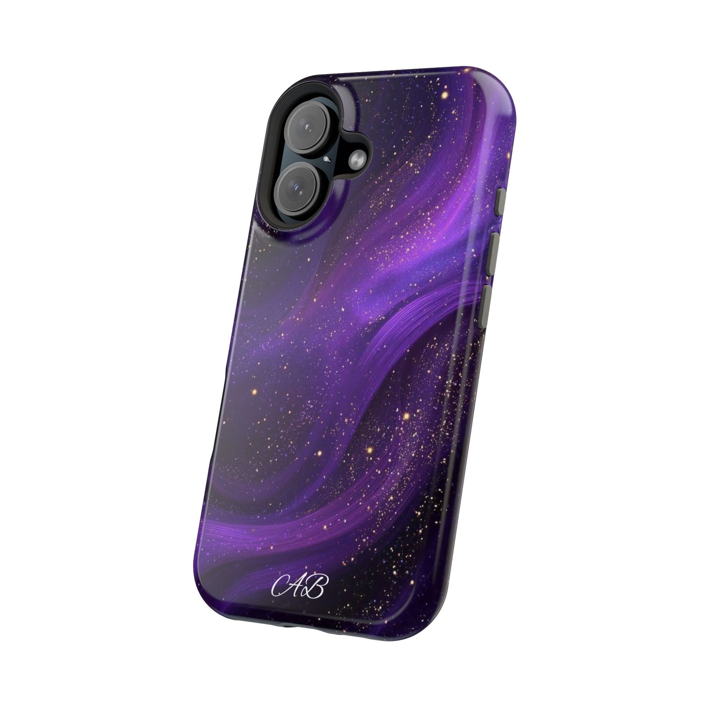 Purple Galaxy Magnetic Impact Phone Case — Shockproof Cosmic Swirl Design