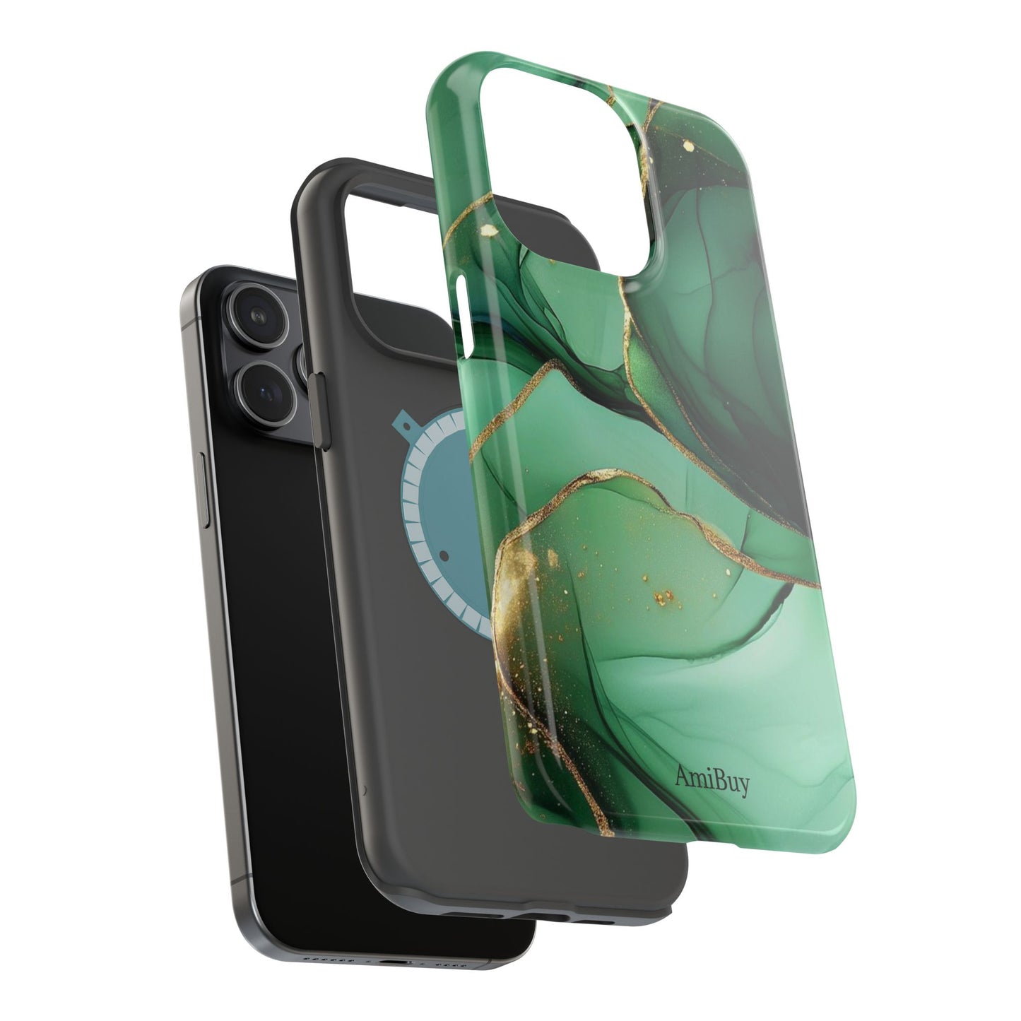 Green Marble Magnetic Impact-Resistant Phone Case