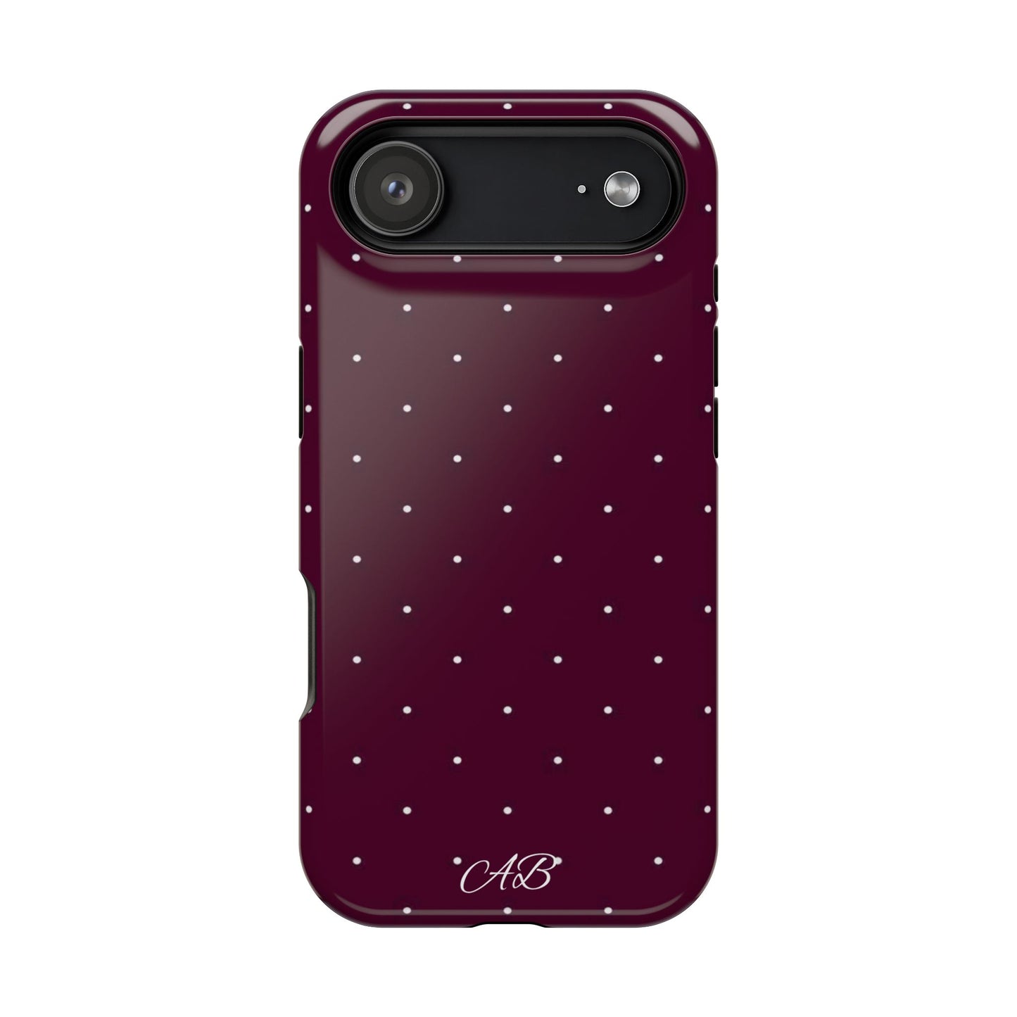 Magnetic Impact-Resistant Phone Case — Burgundy Microdot Protective Cover