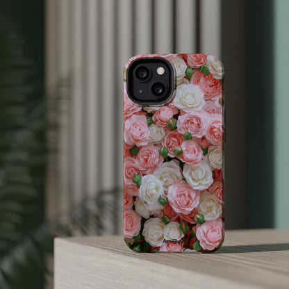 Floral Rose Pattern Magnetic Impact-Resistant Phone Case