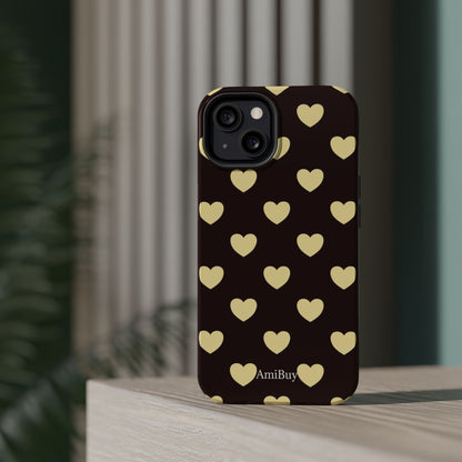 Heart Pattern Magnetic Impact-Resistant Phone Case