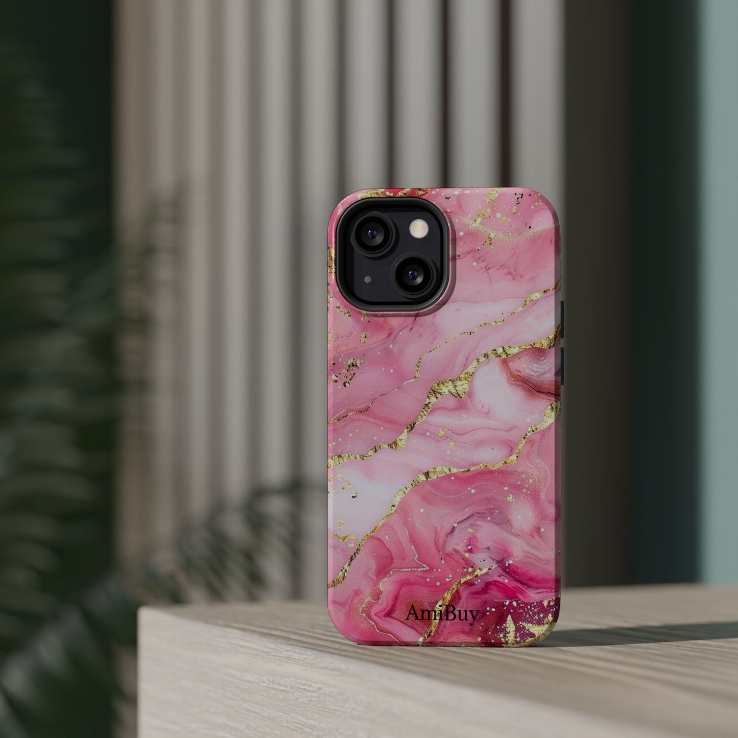 Pink Gold Marble Magnetic Impact-Resistant Phone Case