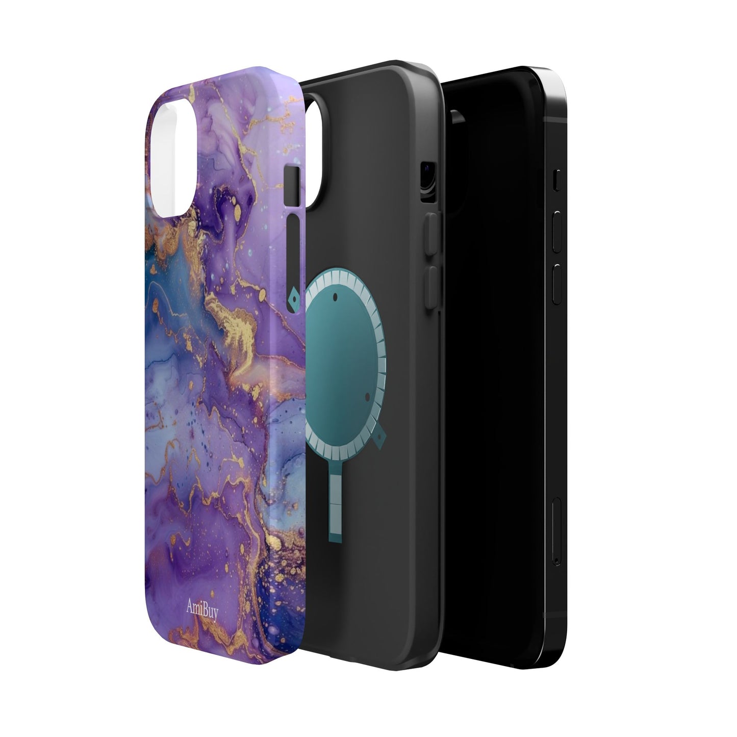 Purple Marble Magnetic Impact-Resistant Phone Case