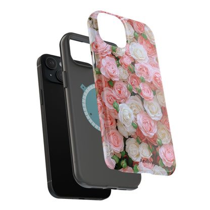 Floral Rose Pattern Magnetic Impact-Resistant Phone Case
