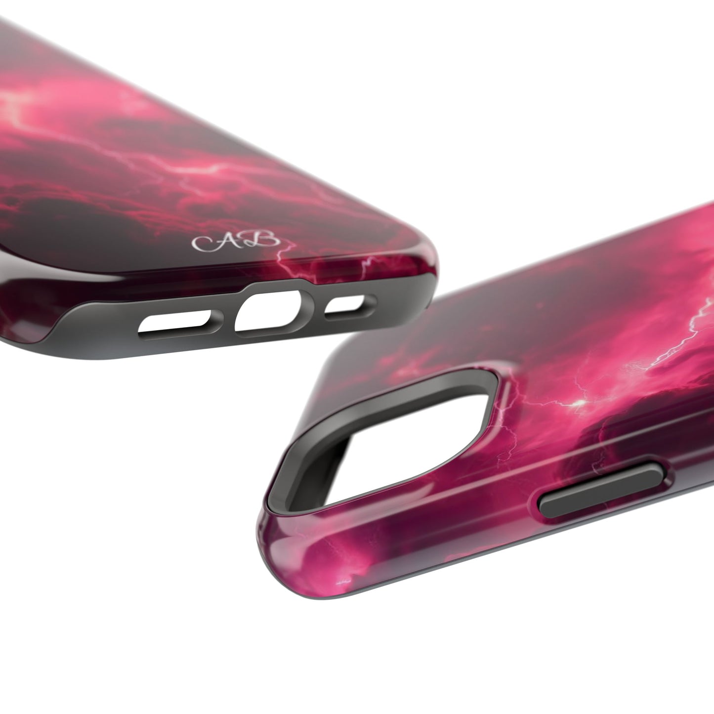 Magenta Lightning Phone Case — Magnetic Impact-Resistant iPhone Cover