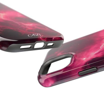 Magenta Lightning Phone Case — Magnetic Impact-Resistant iPhone Cover