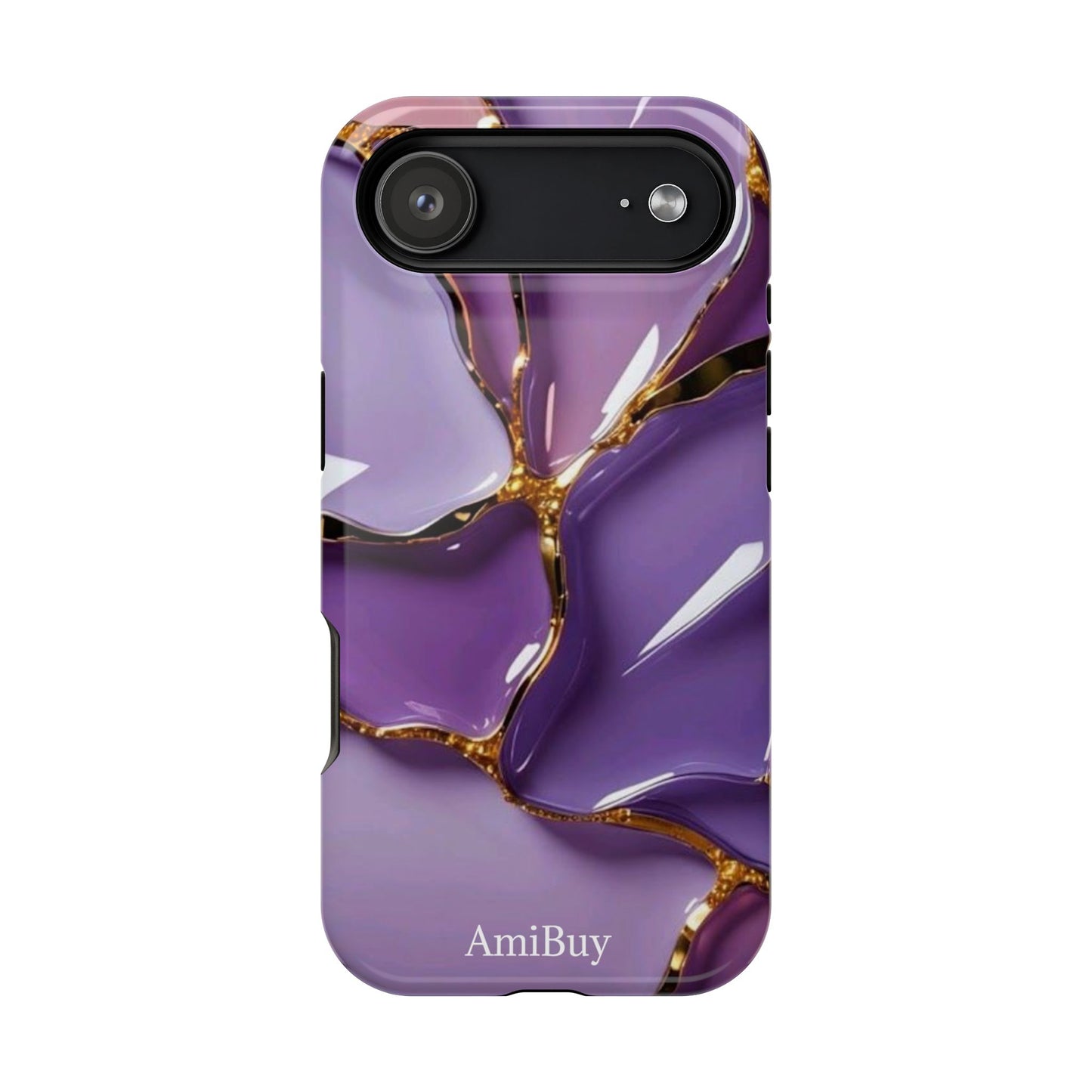 Purple Gold Marble Magnetic Impact-Resistant Phone Case