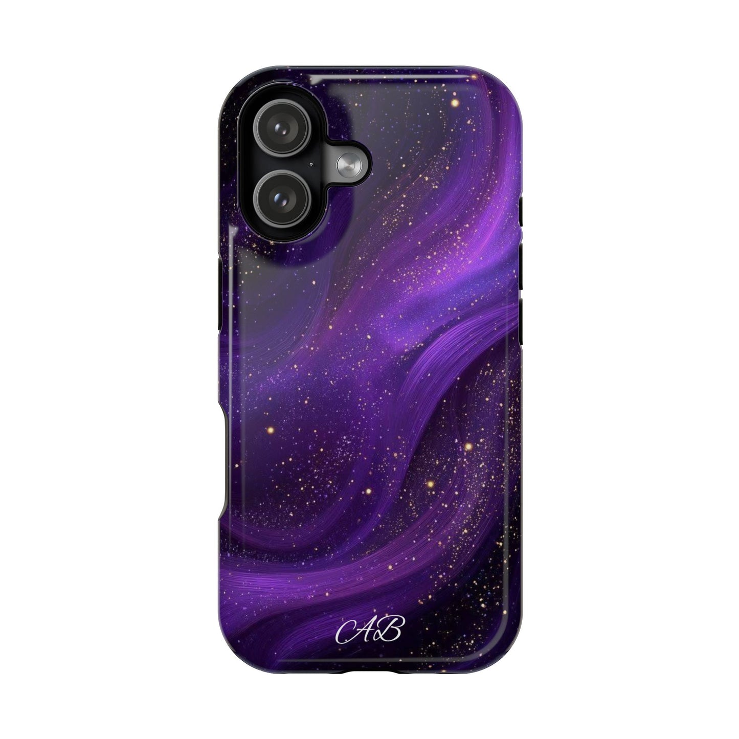 Purple Galaxy Magnetic Impact Phone Case — Shockproof Cosmic Swirl Design