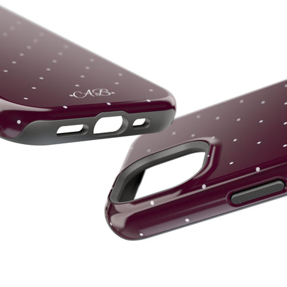 Magnetic Impact-Resistant Phone Case — Burgundy Microdot Protective Cover
