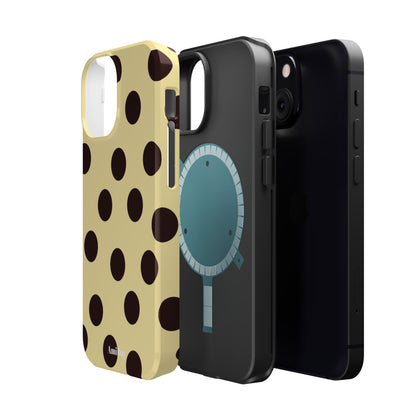 Polka Dot Magnetic Impact Phone Case — Yellow & Black Protective Cover