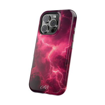 Magenta Lightning Phone Case — Magnetic Impact-Resistant iPhone Cover