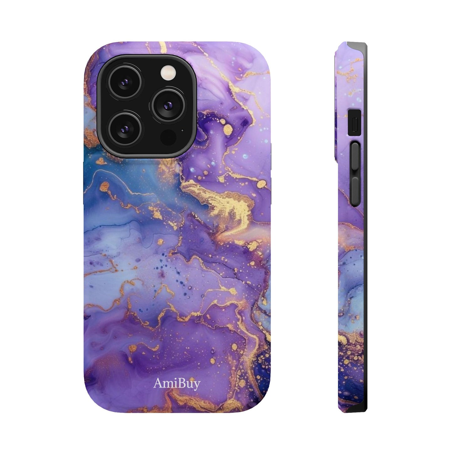 Purple Marble Magnetic Impact-Resistant Phone Case