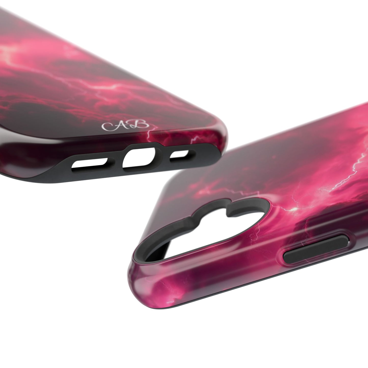 Magenta Lightning Phone Case — Magnetic Impact-Resistant iPhone Cover