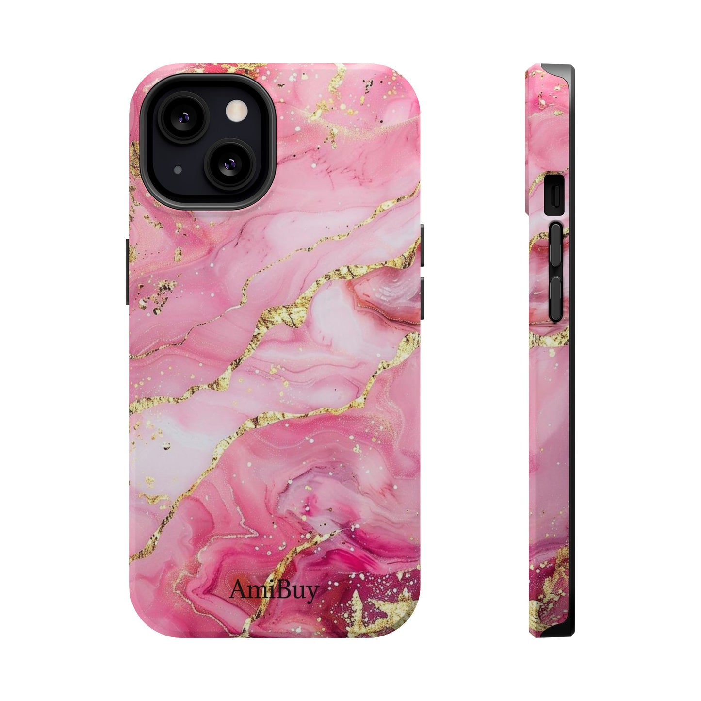 Pink Gold Marble Magnetic Impact-Resistant Phone Case