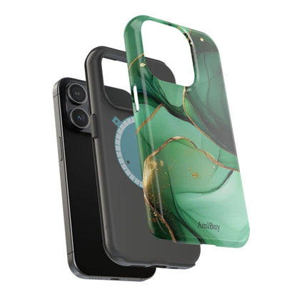 Green Marble Magnetic Impact-Resistant Phone Case