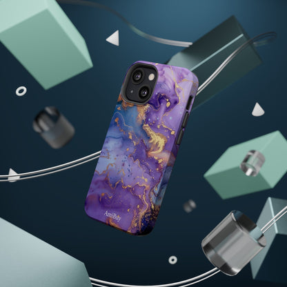 Purple Marble Magnetic Impact-Resistant Phone Case